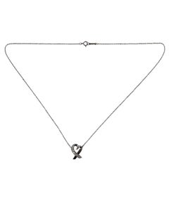 Tiffany & Co Paloma Picasso 18K White Gold Diamond Loving Hearts Necklace #24572