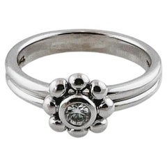 Tiffany & Co. Paloma Picasso 18K White Gold Jolie Diamond Flower Ring 5.5 #15423