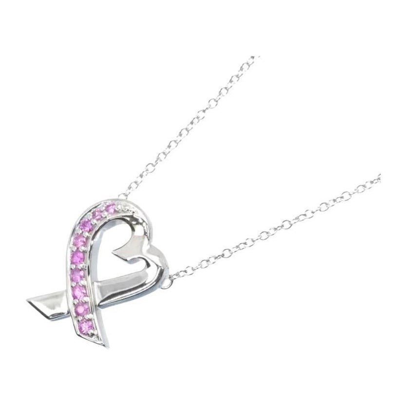 TIFFANY
Co. Paloma Picasso - Collana a cuore con zaffiro rosa in oro bianco 18 carati