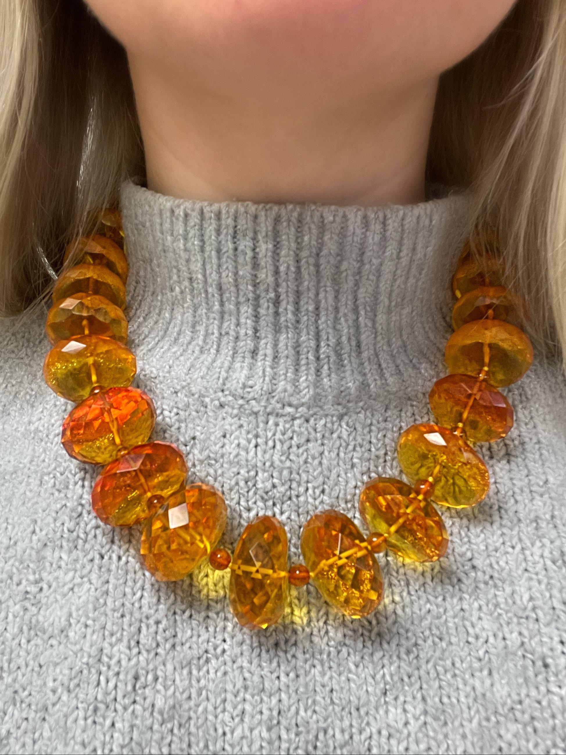 Tiffany & Co., Paloma Picasso, 18K Yellow Gold and Amber Bead Necklace