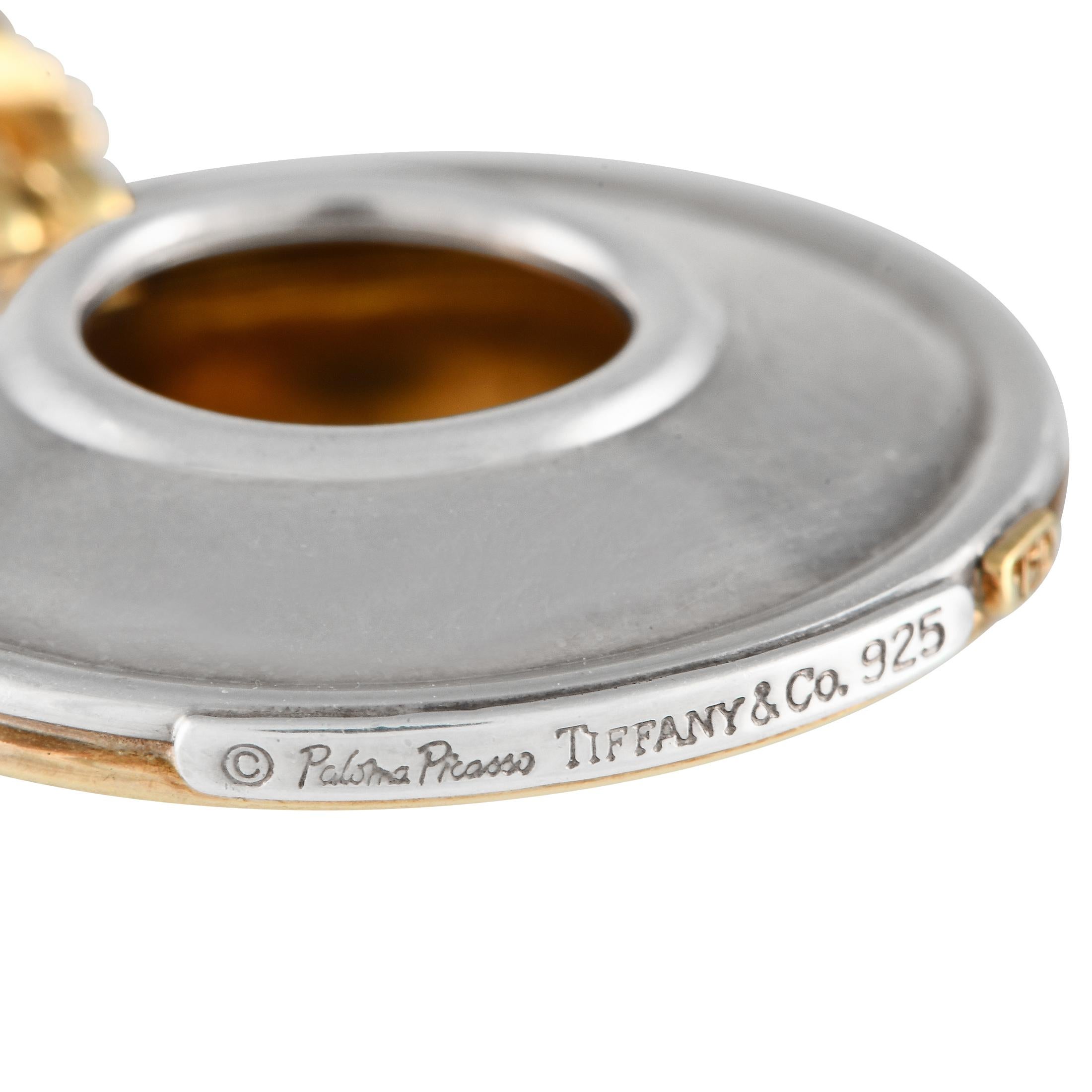 Tiffany & Co. Paloma Picasso: 18 Karat Gelbgold und Silber zweiseitige Ohrringe im Zustand „Hervorragend“ in Southampton, PA