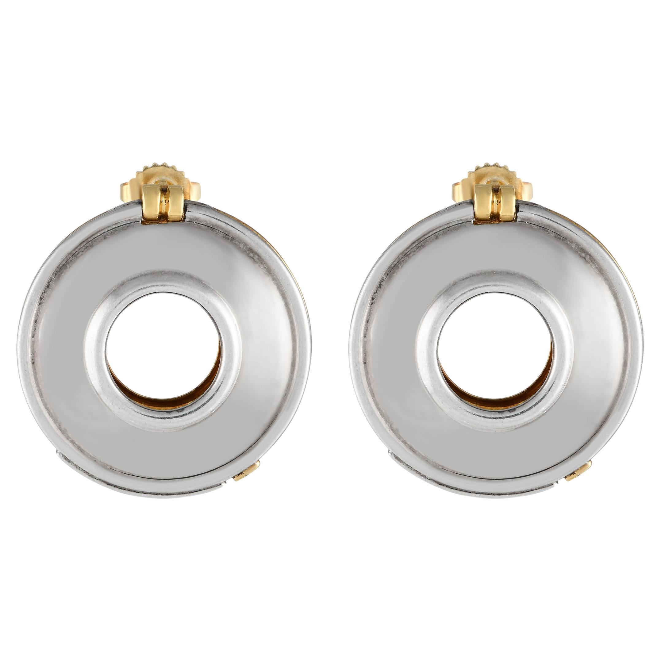 Tiffany & Co. Paloma Picasso 18K Yellow Gold and Silver Two-Sided Earrings