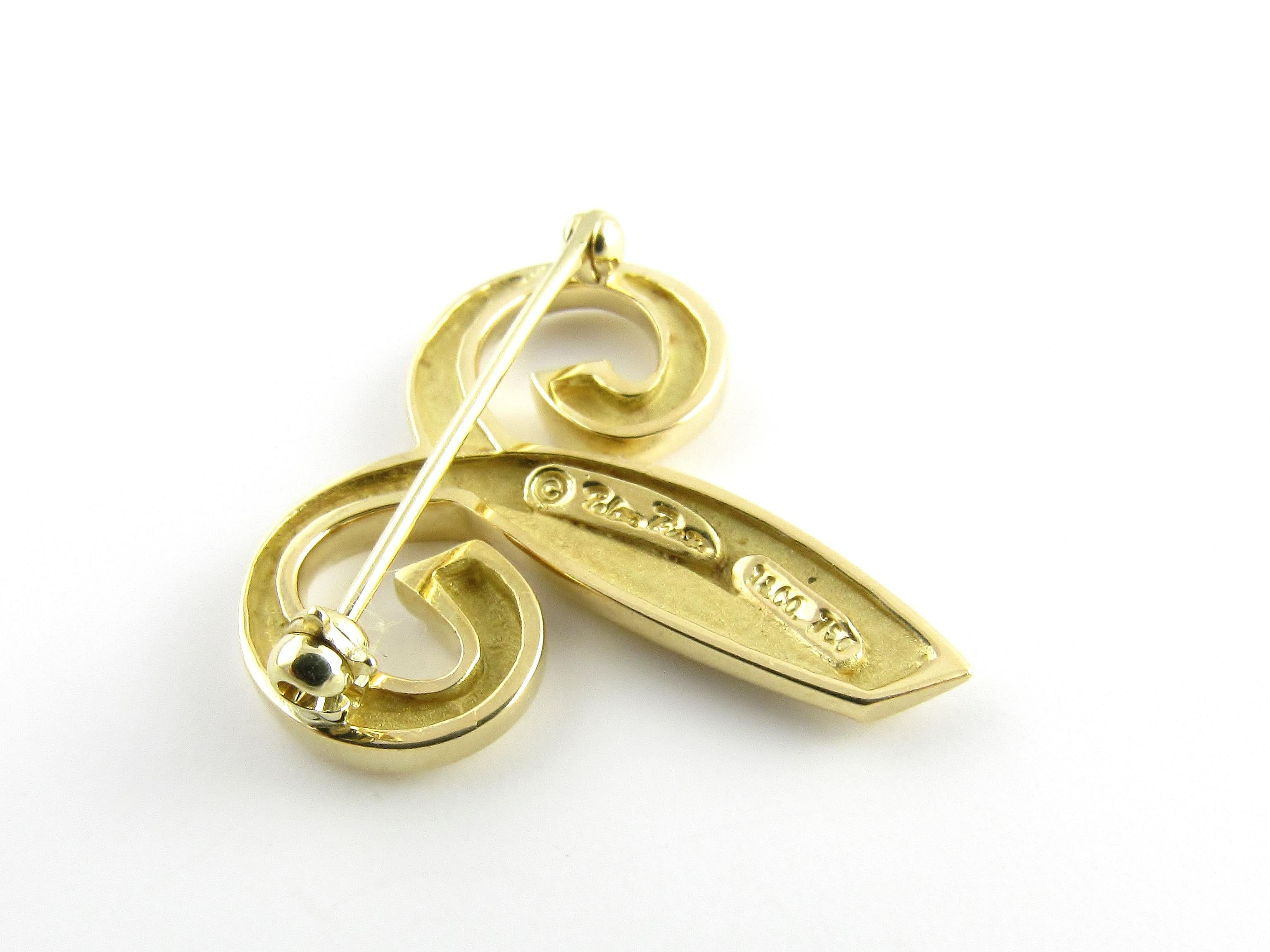 Tiffany & Co. Paloma Picasso 18 Karat Yellow Gold Aries Zodiac Pin Brooch 2