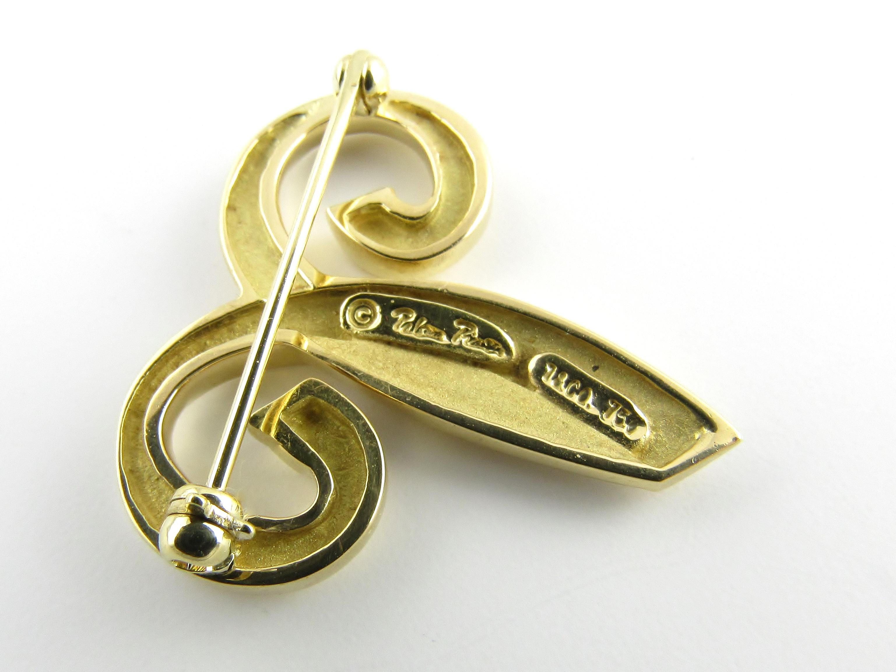 Tiffany & Co. Paloma Picasso 18 Karat Yellow Gold Aries Zodiac Pin Brooch 3