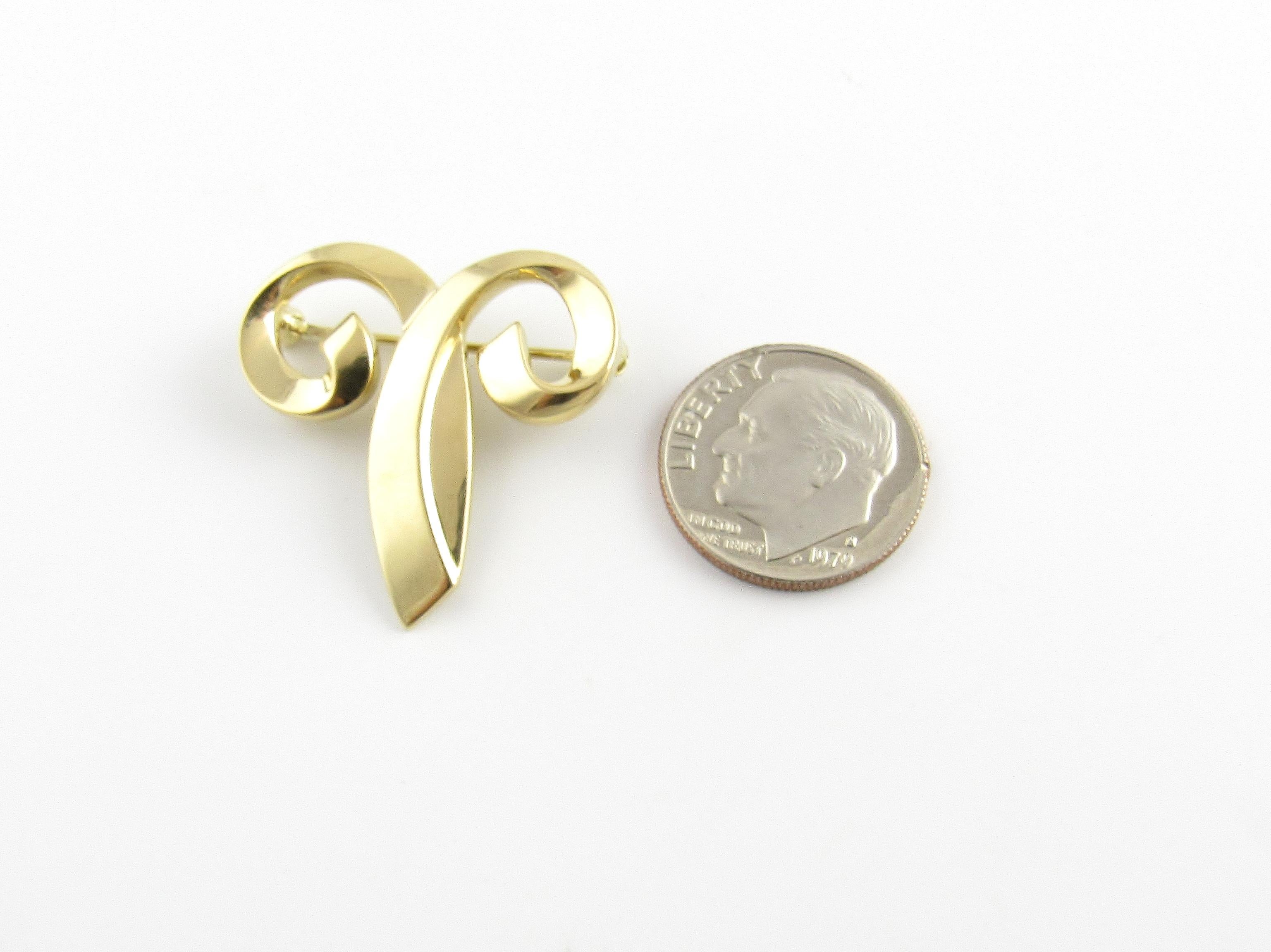 Tiffany & Co. Paloma Picasso 18 Karat Yellow Gold Aries Zodiac Pin Brooch 4