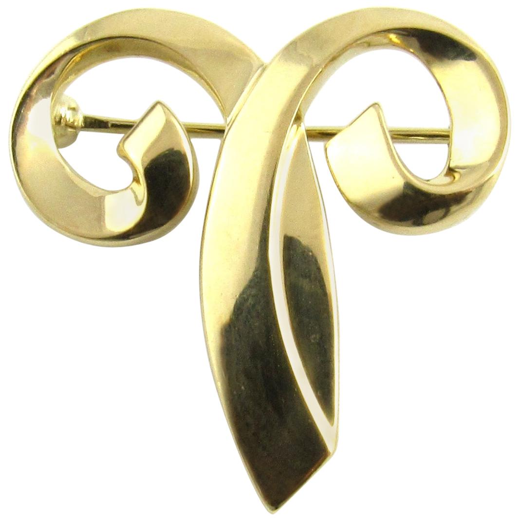 Tiffany & Co. Paloma Picasso 18 Karat Yellow Gold Aries Zodiac Pin Brooch