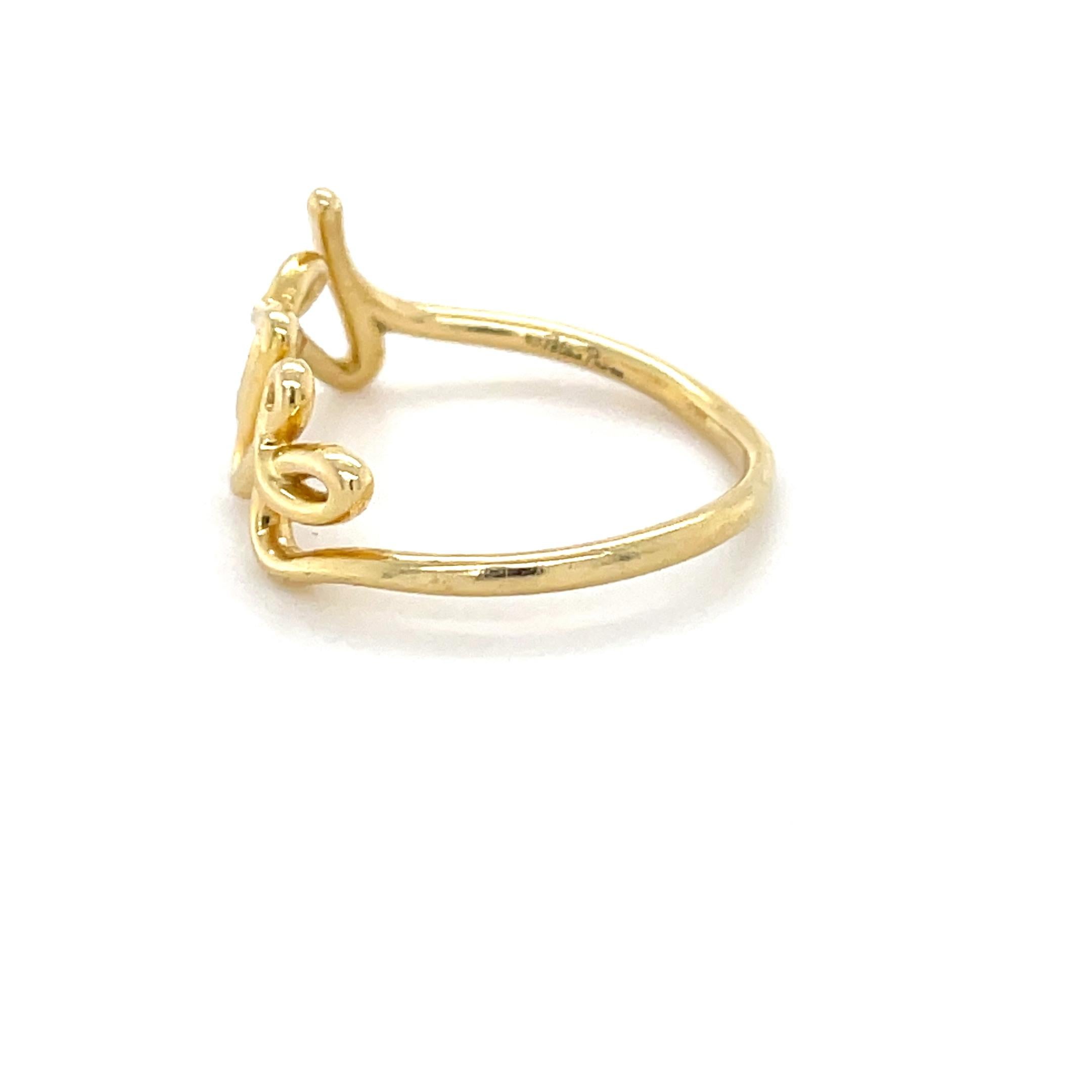 Ring size: 7 1/4
Metal: 18K yellow gold
Stamp: Paloma Picasso T&CO. AU750.
Gross weight: 2.70 grams