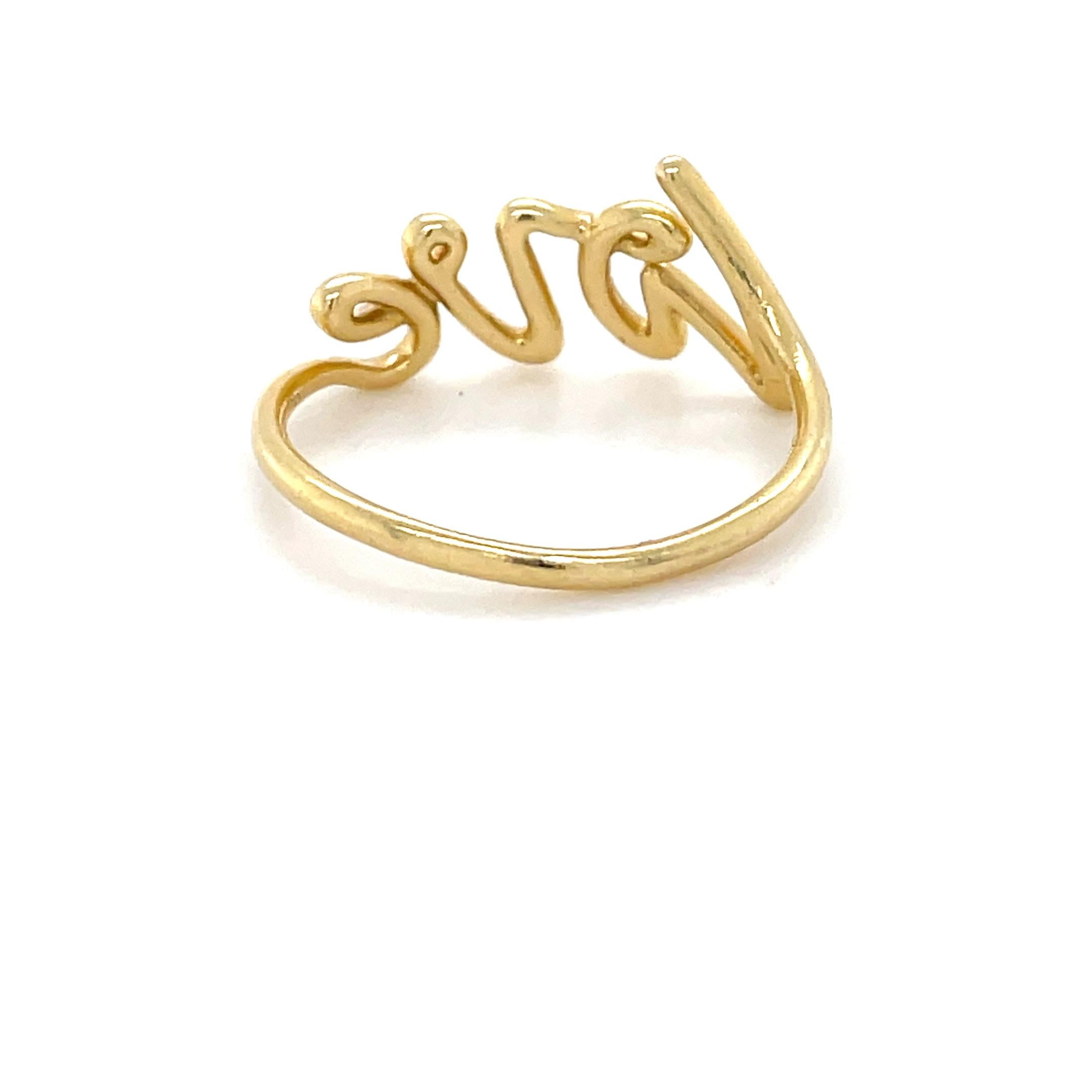 Tiffany & Co., Paloma Picasso, 18K Yellow Gold Graffiti Love Ring In Excellent Condition In Chicago, IL