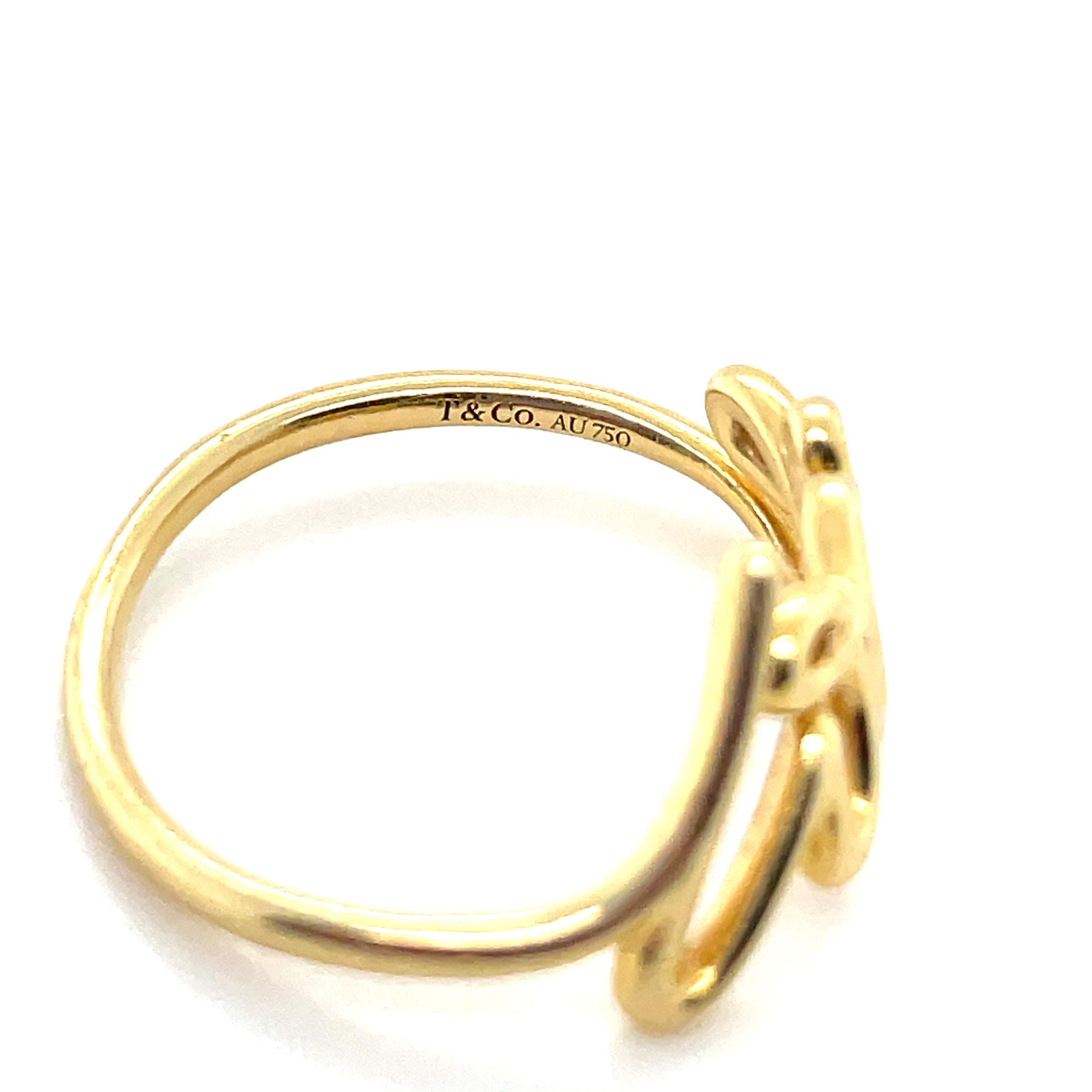 Tiffany & Co., Paloma Picasso, 18K Yellow Gold Graffiti Love Ring 1