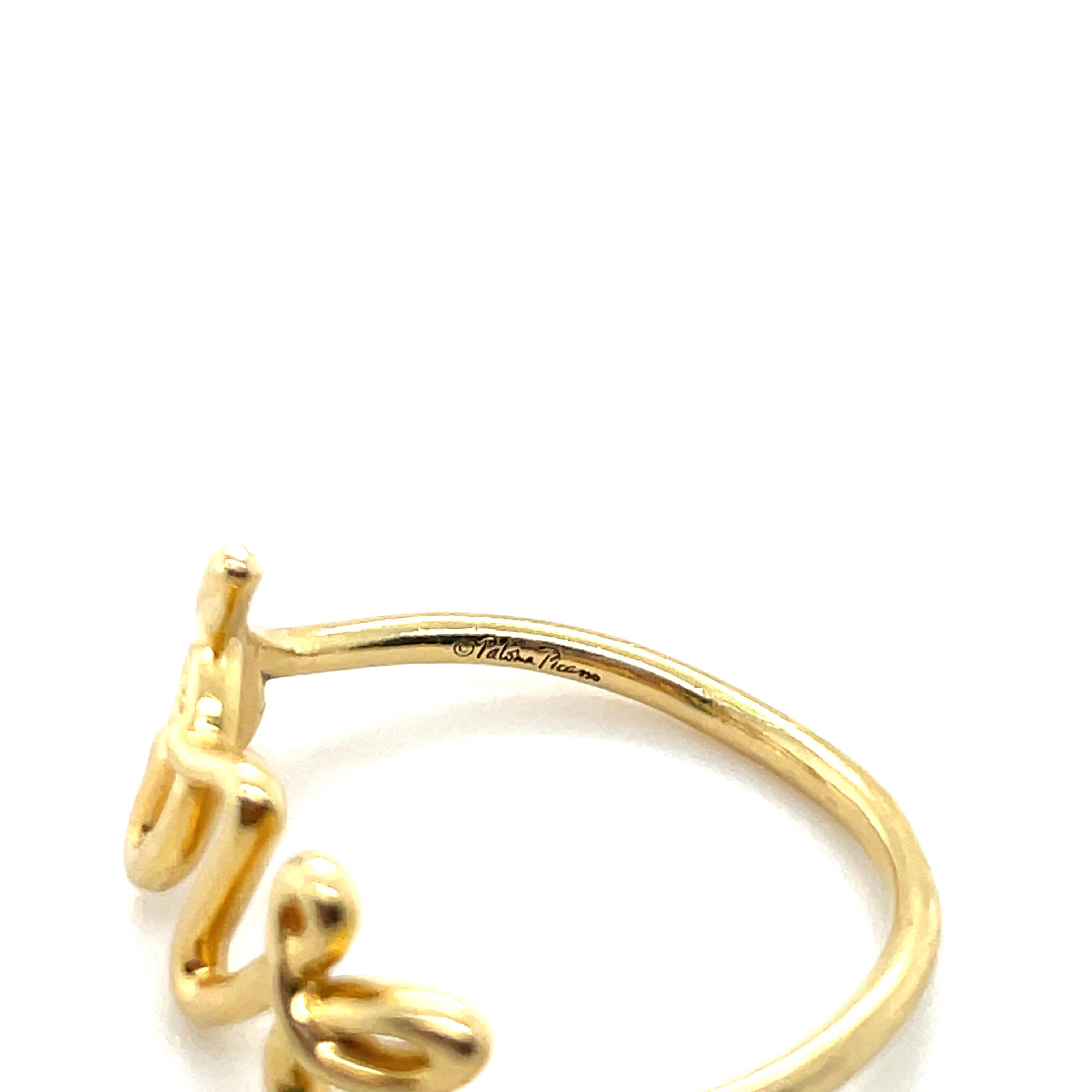 Tiffany & Co., Paloma Picasso, 18K Yellow Gold Graffiti Love Ring 2