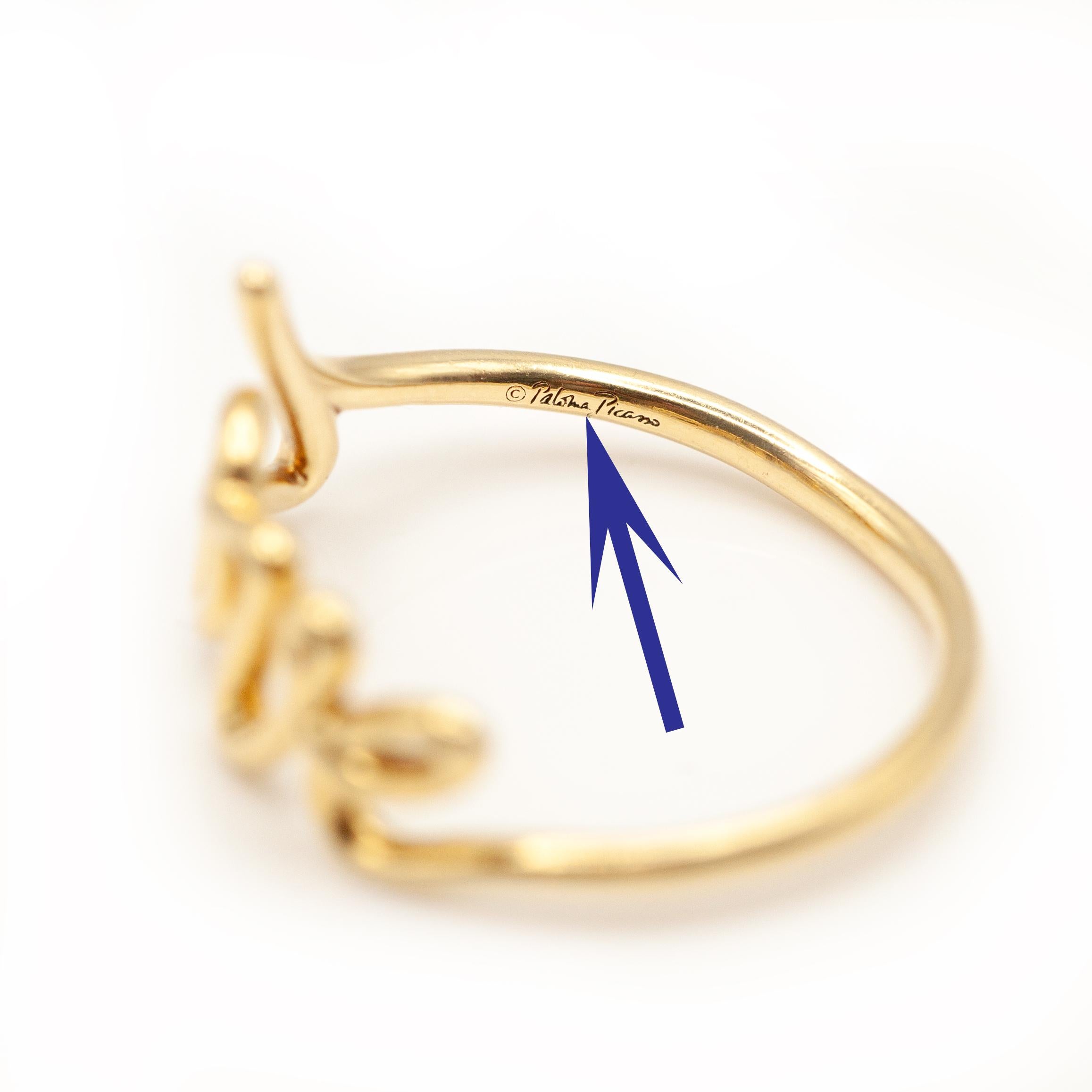 Tiffany & Co. Paloma Picasso Bague Graffiti Love en or jaune 18K en vente 2