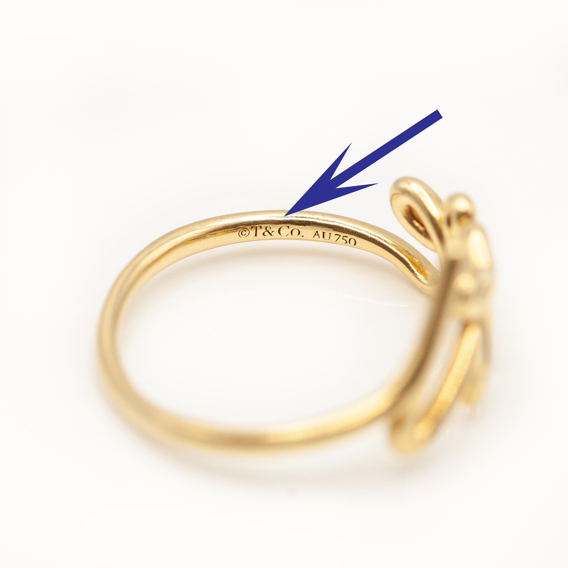 Tiffany & Co. Paloma Picasso Bague Graffiti Love en or jaune 18K en vente 3