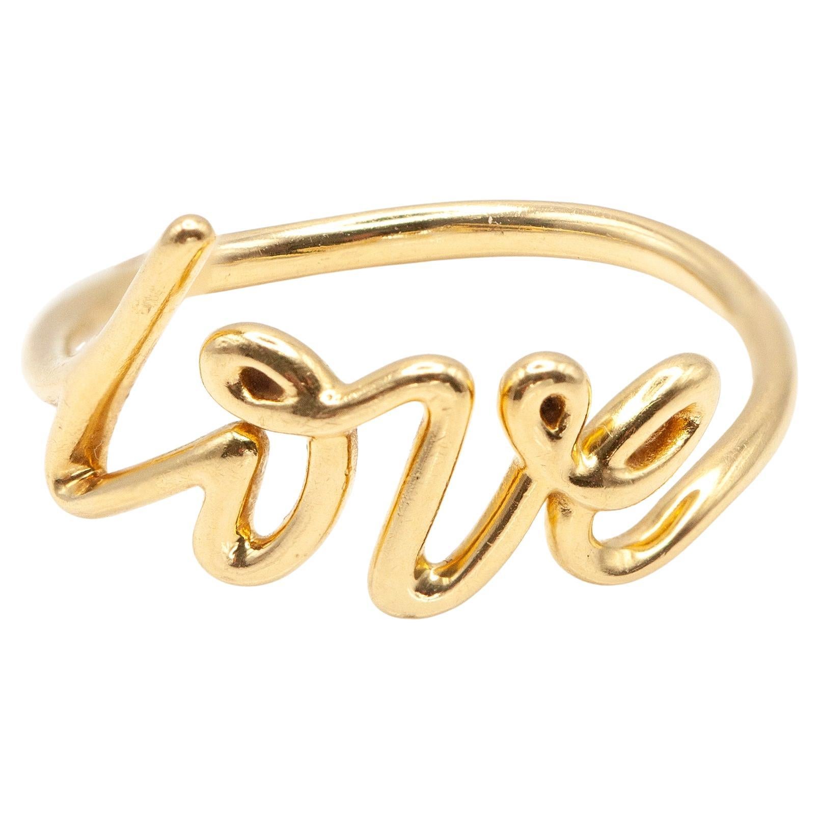 Tiffany 
Co. Paloma Picasso 18K Yellow Gold Graffiti Love Ring