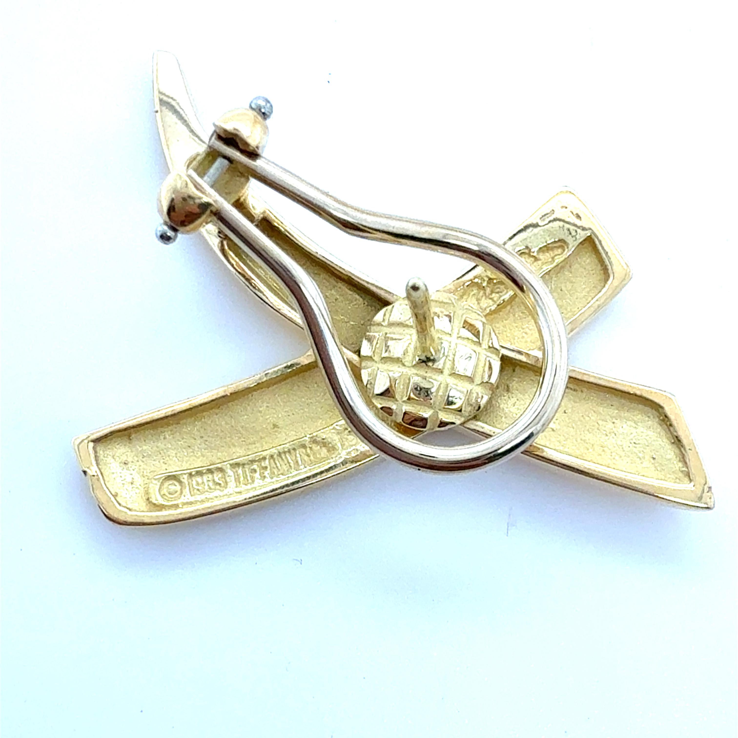 Golding & Co, Paloma Picasso, boucles d'oreilles Graffiti X en or jaune 18 carats en vente 4