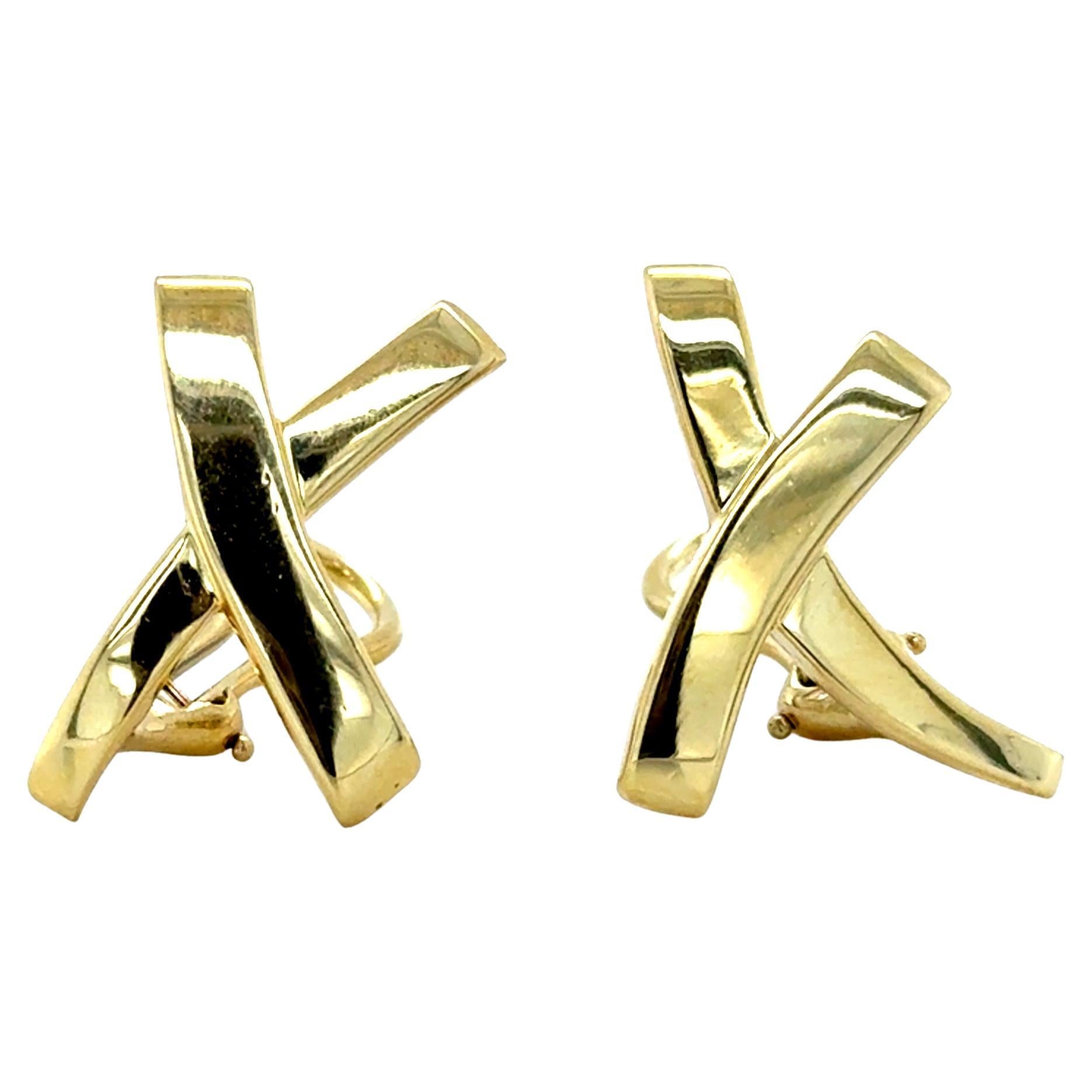 Tiffany & Co., Paloma Picasso, Orecchini Graffiti X in oro giallo 18 carati