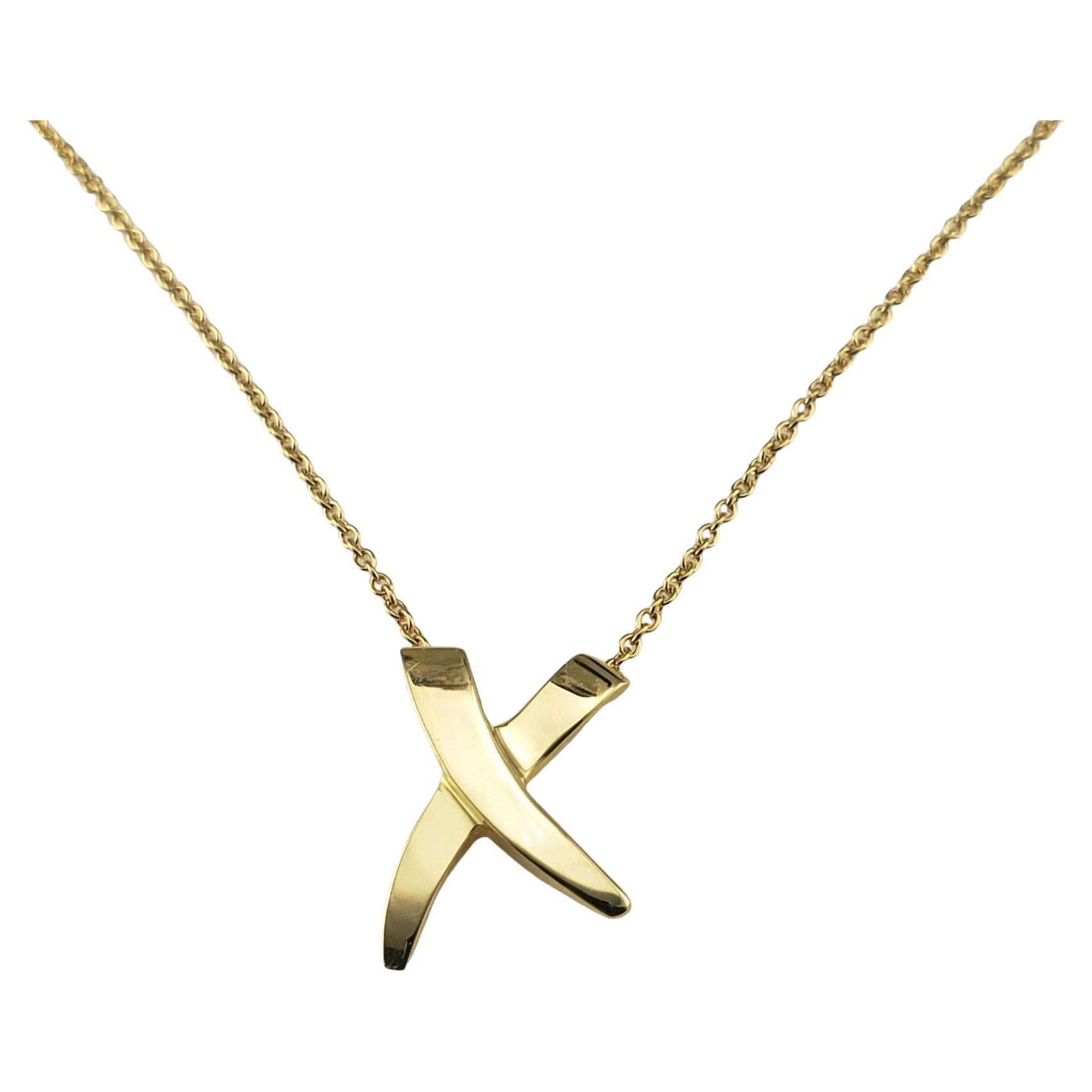 Tiffany & Co. Paloma Picasso 18K Yellow Gold Graffiti "X" Necklace #17223 For Sale