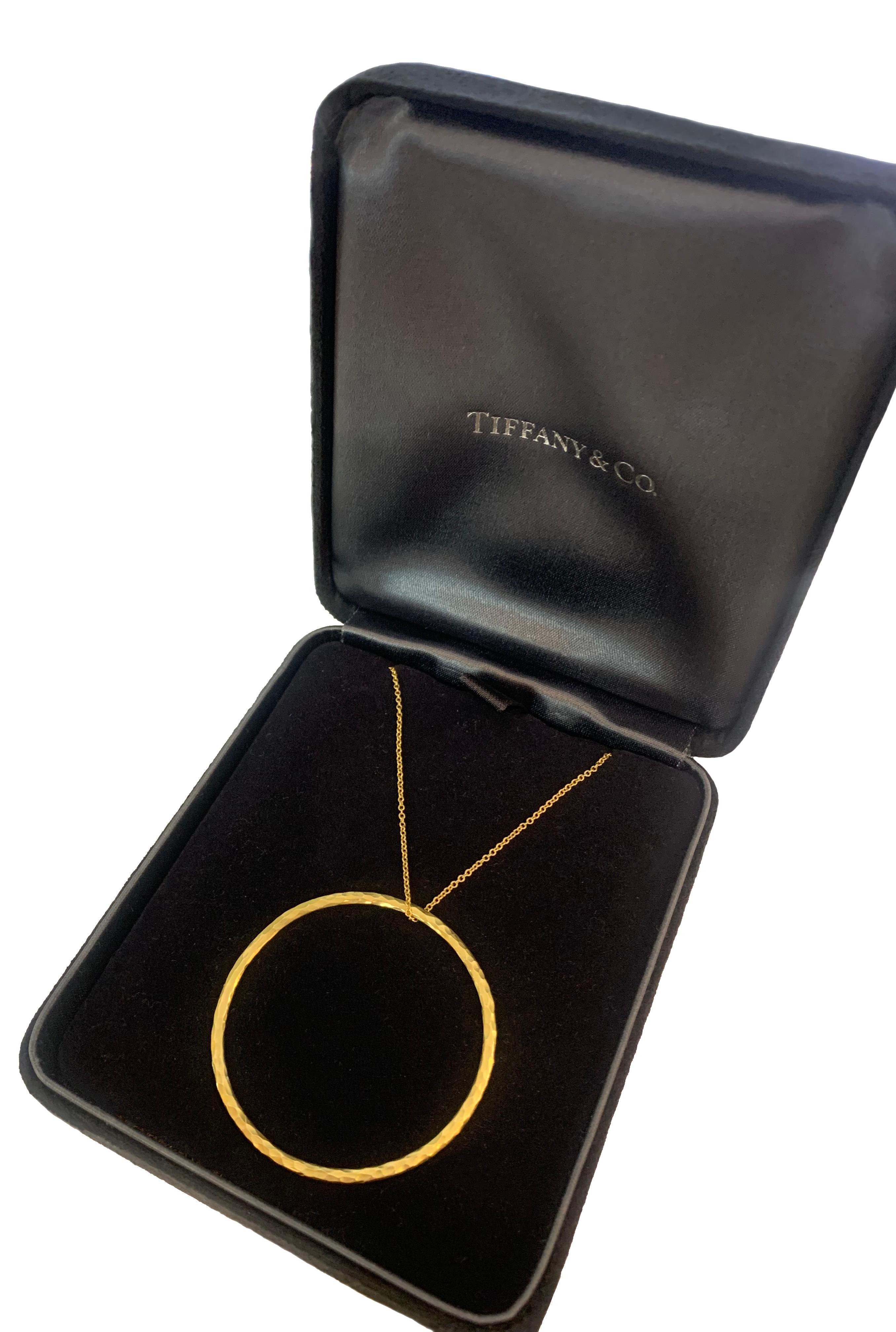 tiffany circle pendant gold