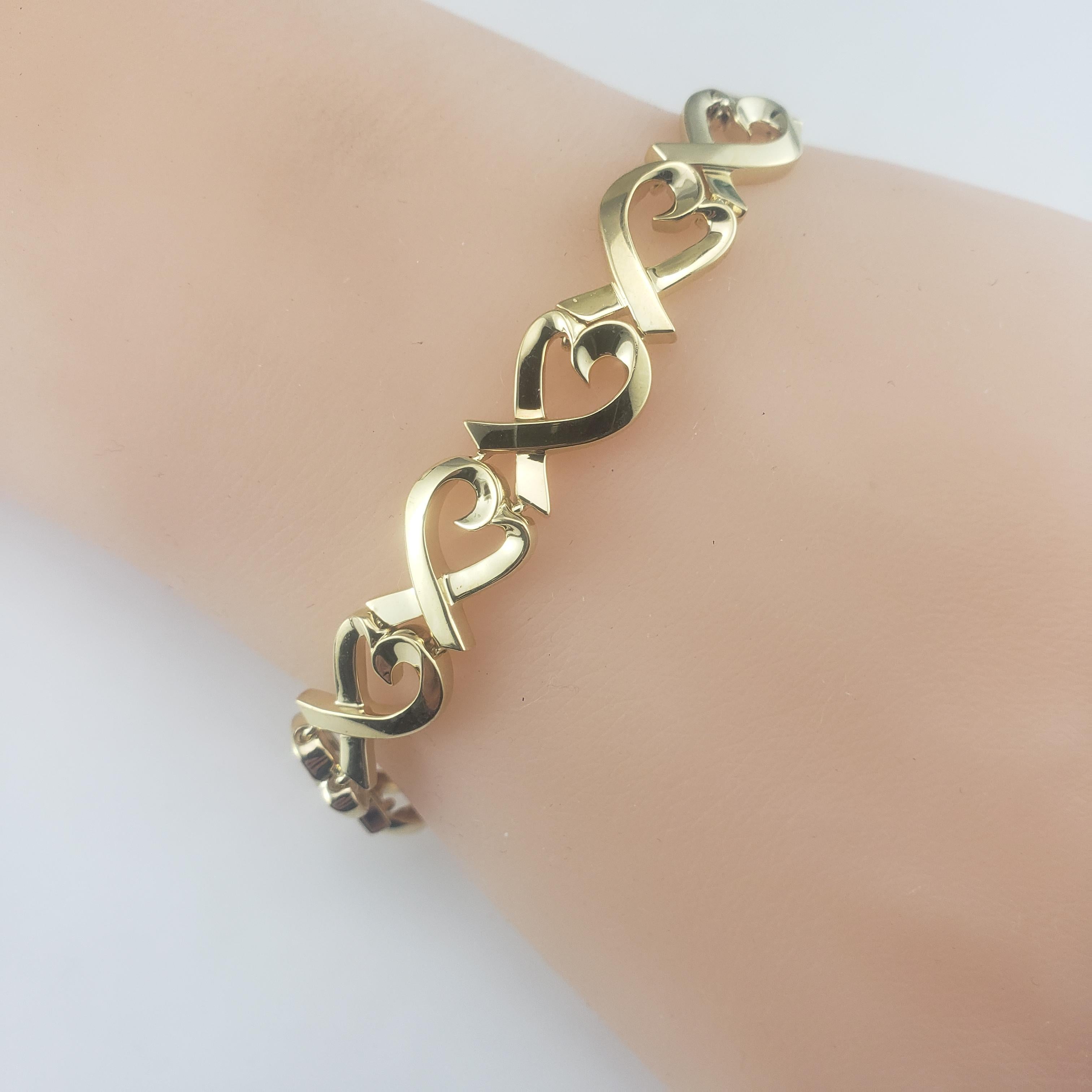 Tiffany & Co. Paloma Picasso 18K Yellow Gold Heart Bracelet #16794 For Sale 5