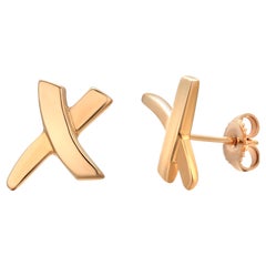 Tiffany & Co. Paloma Picasso 18 Karat Gelbgold „Kiss“ Vintage-Ohrringe