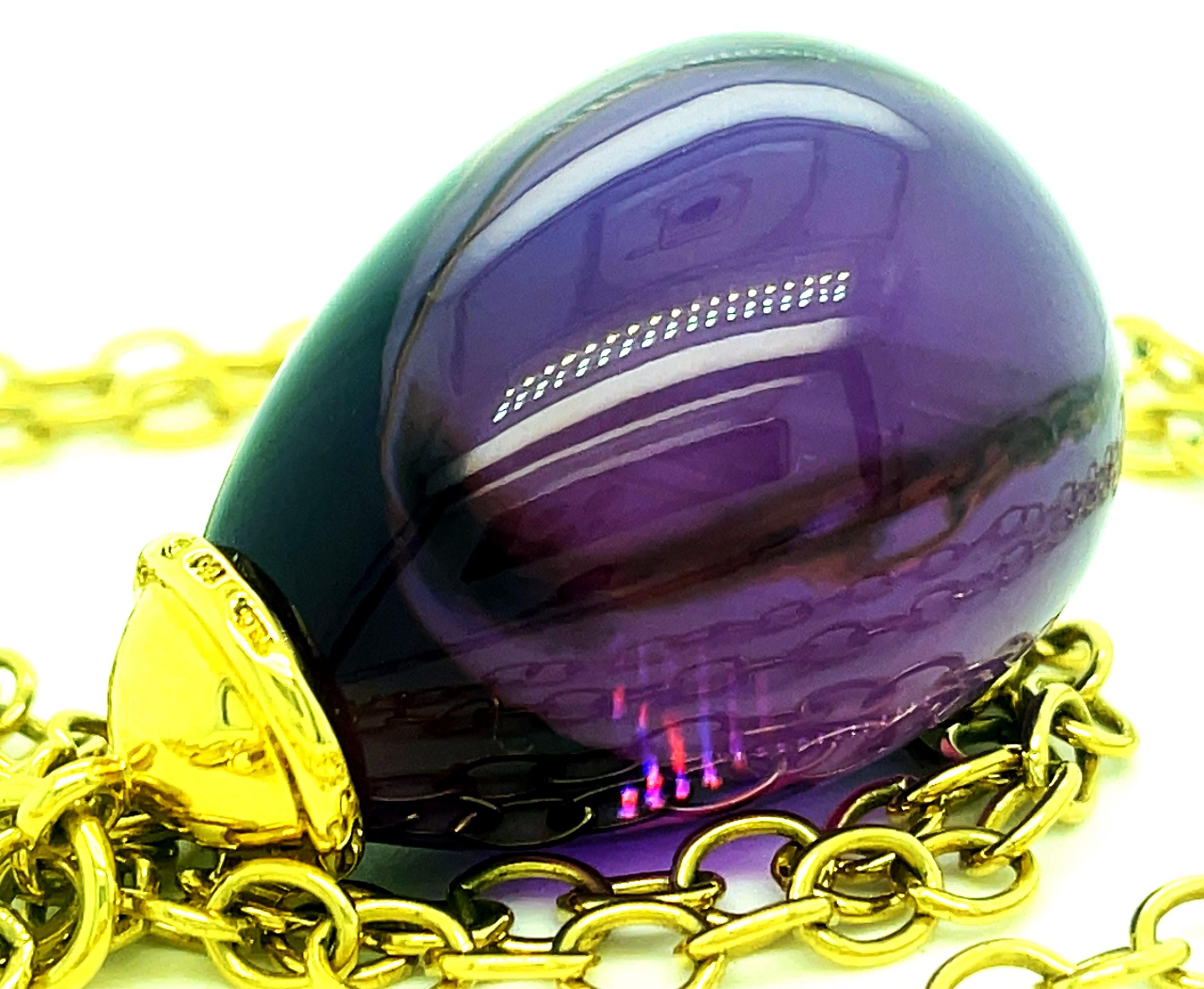 Tiffany & Co. Paloma Picasso 18k Yellow Gold Large Amethyst Drop Pendant 30