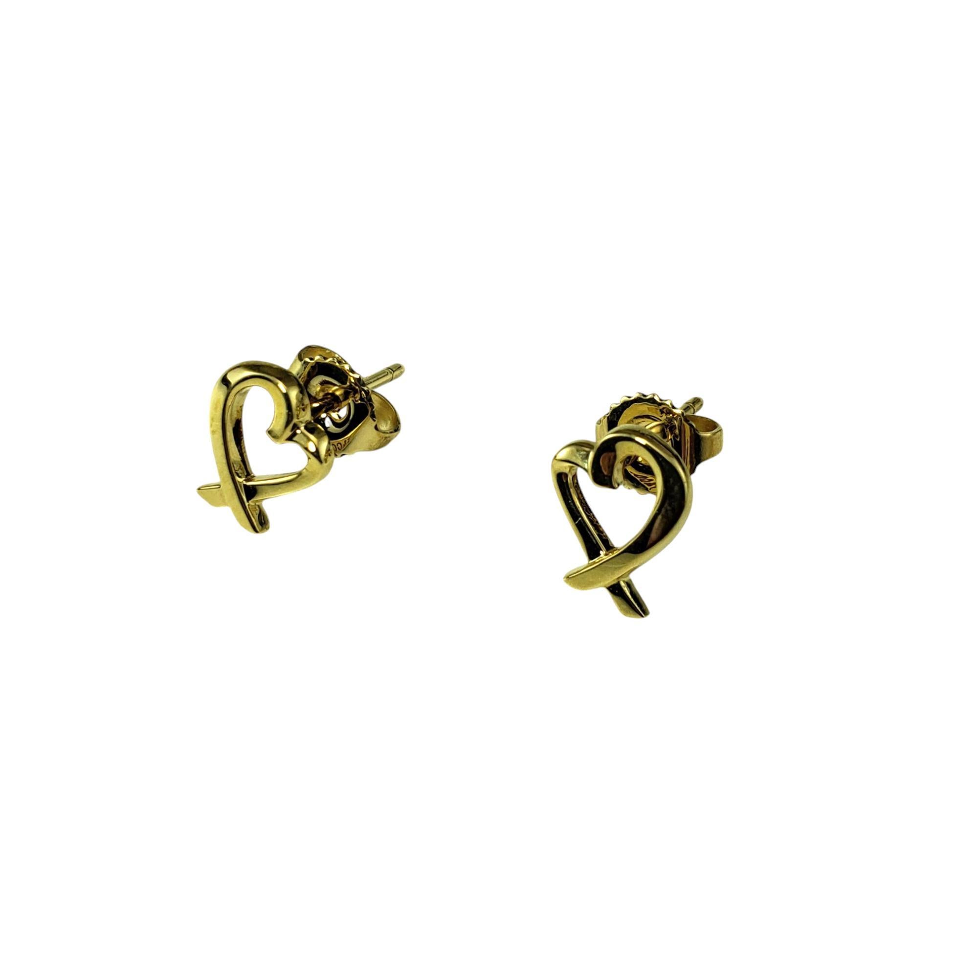 Women's Tiffany & Co. Paloma Picasso 18K Yellow Gold Loving Hearts Stud Earrings #21192 For Sale
