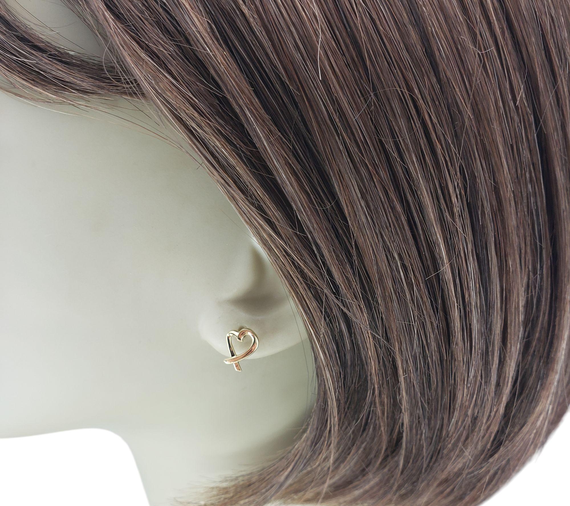 Tiffany & Co. Paloma Picasso 18K Yellow Gold Loving Hearts Stud Earrings #21192 For Sale 3
