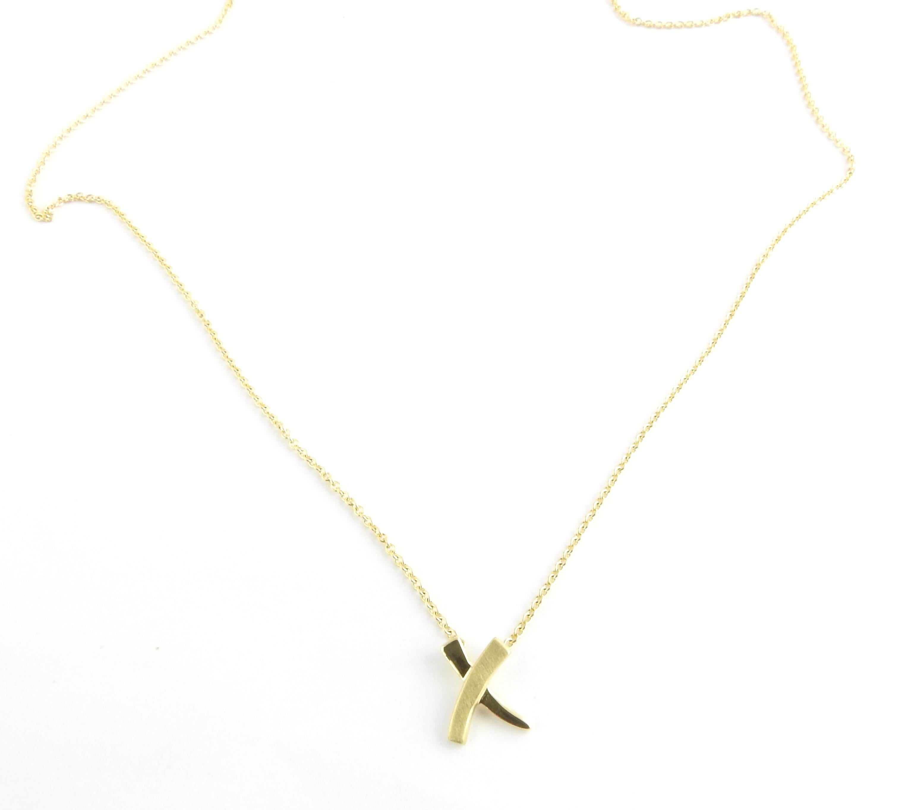 Tiffany & Co. 18K Yellow Gold Paloma Picasso X Necklace

This authentic Tiffany & Co. Necklace is a x pendant set on a 16