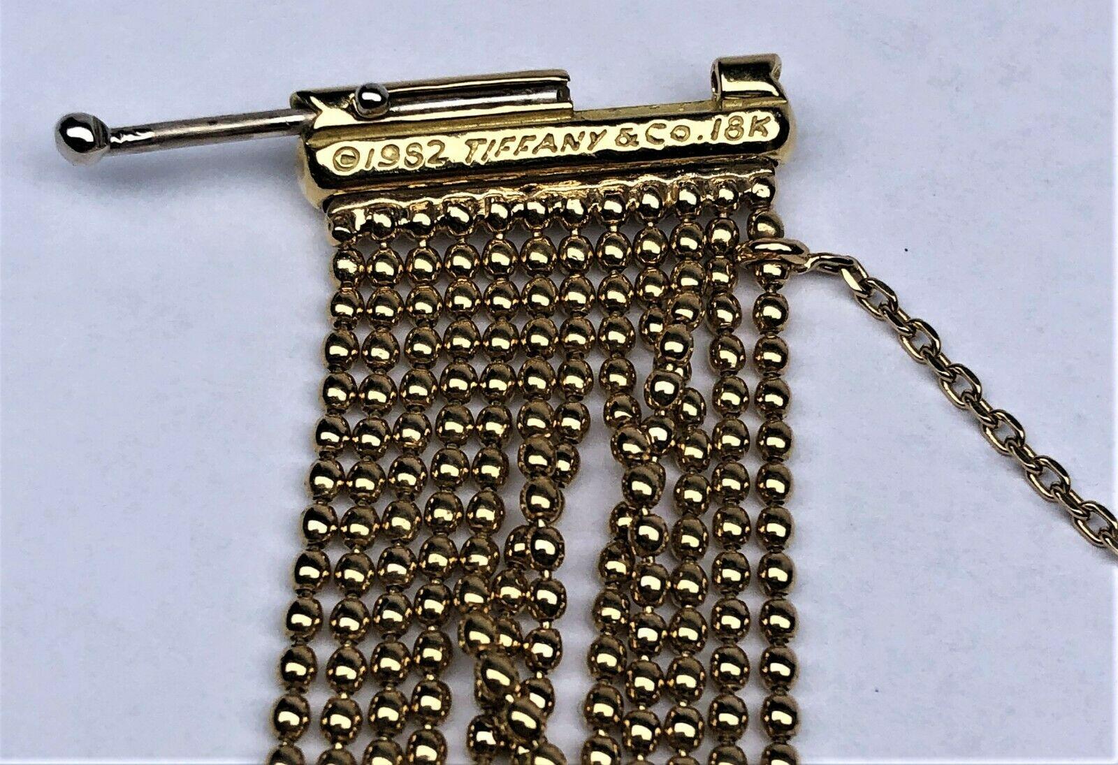 Women's or Men's Tiffany & Co. Paloma Picasso 18k Yellow Gold Multi Strand Bead Bracelet C. 1982