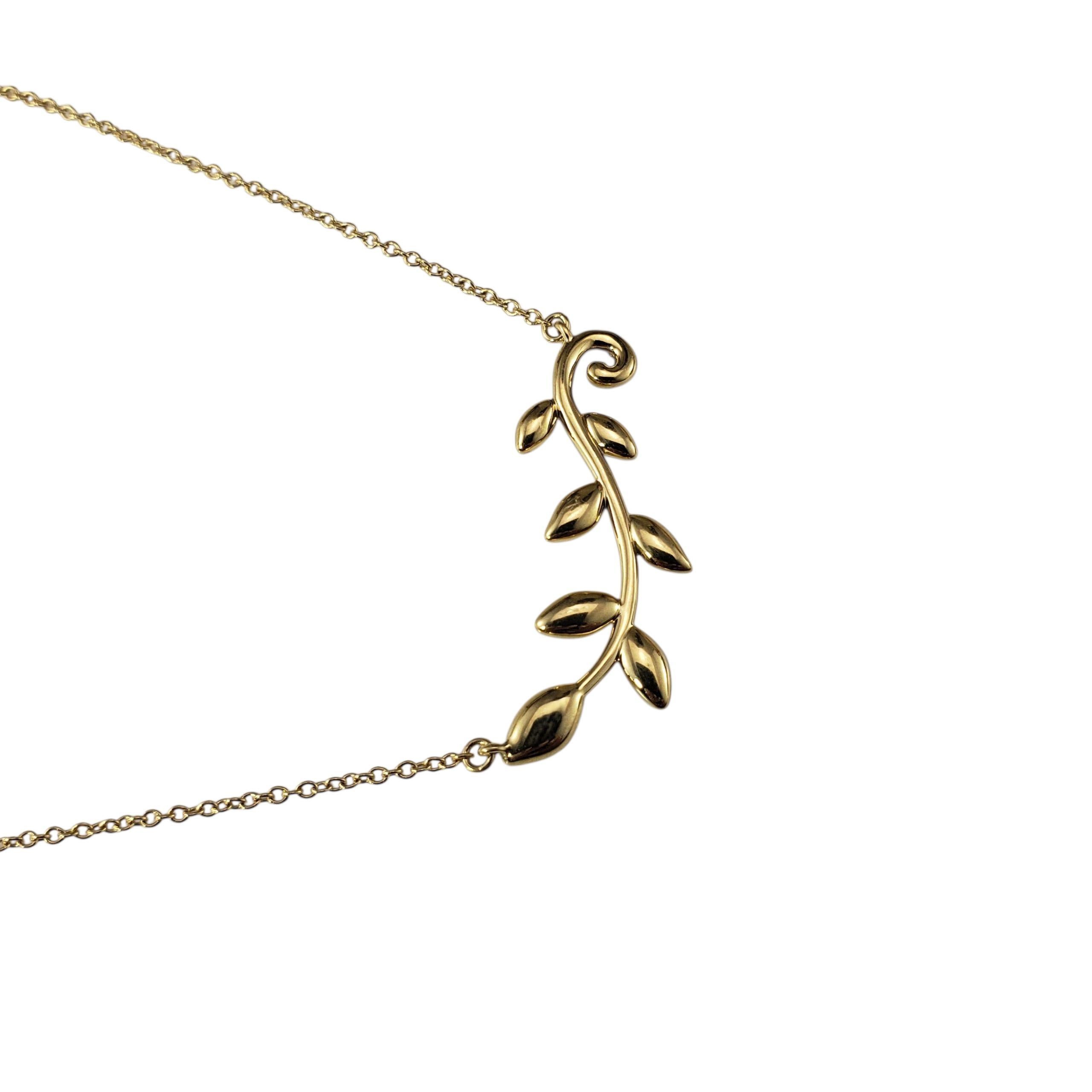Tiffany & Co. Paloma Picasso Collier à feuilles d'olivier en or jaune 18K #22973 Pour femmes en vente