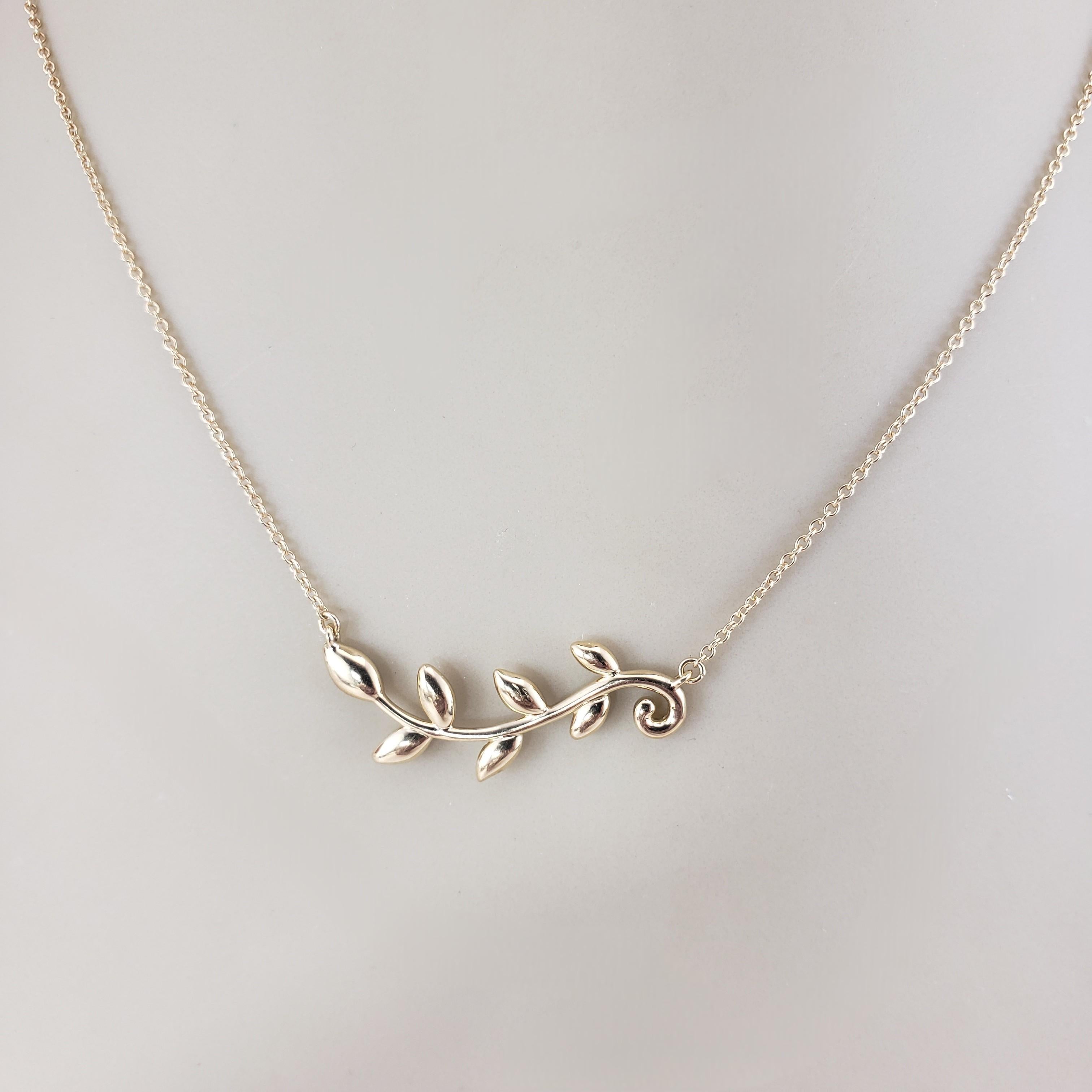 Tiffany & Co. Paloma Picasso Collier à feuilles d'olivier en or jaune 18K #22973 en vente 4