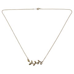 Tiffany & Co. Paloma Picasso 18K Gelbgold Olive Leaf Halskette #22973