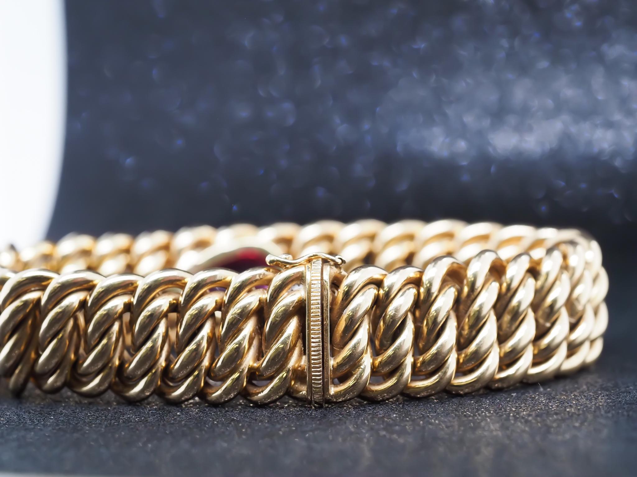 Tiffany & Co Paloma Picasso Bracelet épais en or jaune 18 carats avec tourmaline en forme de poire en vente 7