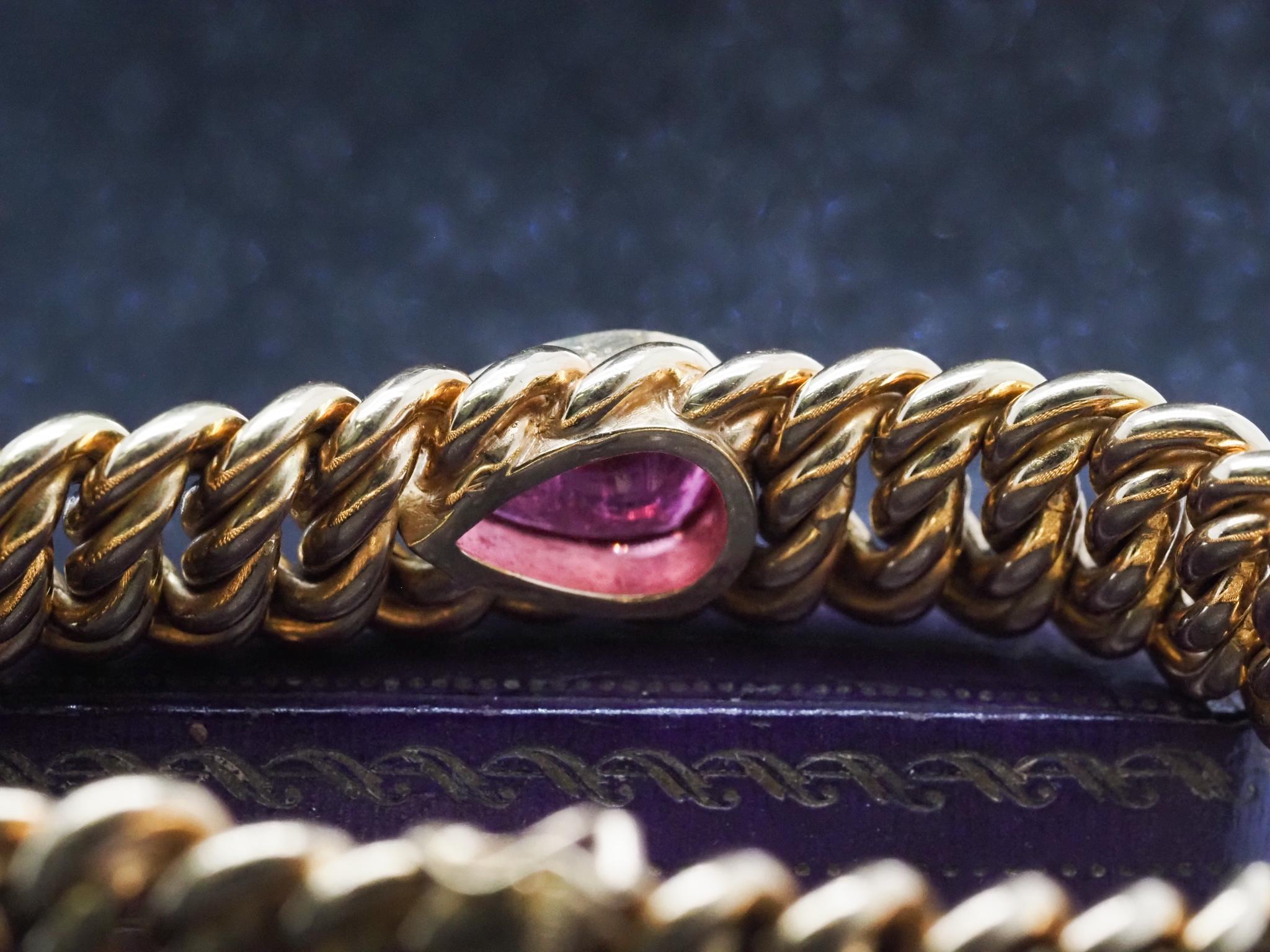 Tiffany & Co Paloma Picasso Bracelet épais en or jaune 18 carats avec tourmaline en forme de poire Pour femmes en vente