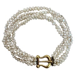 Tiffany & Co. Paloma Picasso 18k Yellow Gold & Pearl Bracelet circa 1989 Vintage