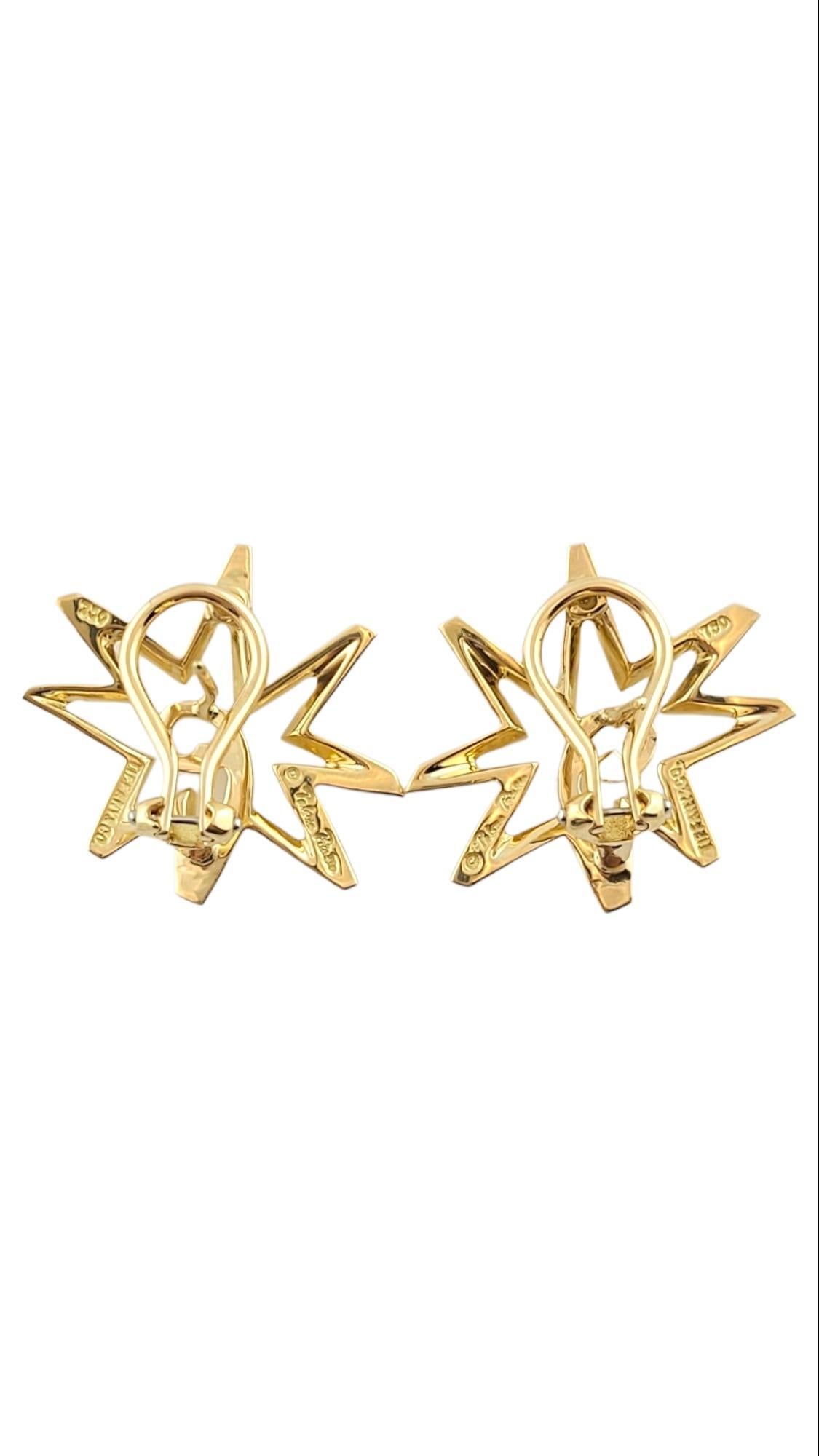 Tiffany & Co. Paloma Picasso 18K Yellow Gold Starburst Earrings #15835 In Good Condition In Washington Depot, CT