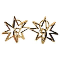 Tiffany & Co. Paloma Picasso 18K Yellow Gold Starburst Earrings #15835