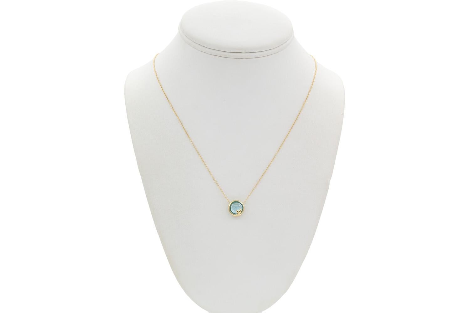 Tiffany & Co. Paloma Picasso 18k Yellow Gold & Topaz Olive Leaf Pendant Necklace 1