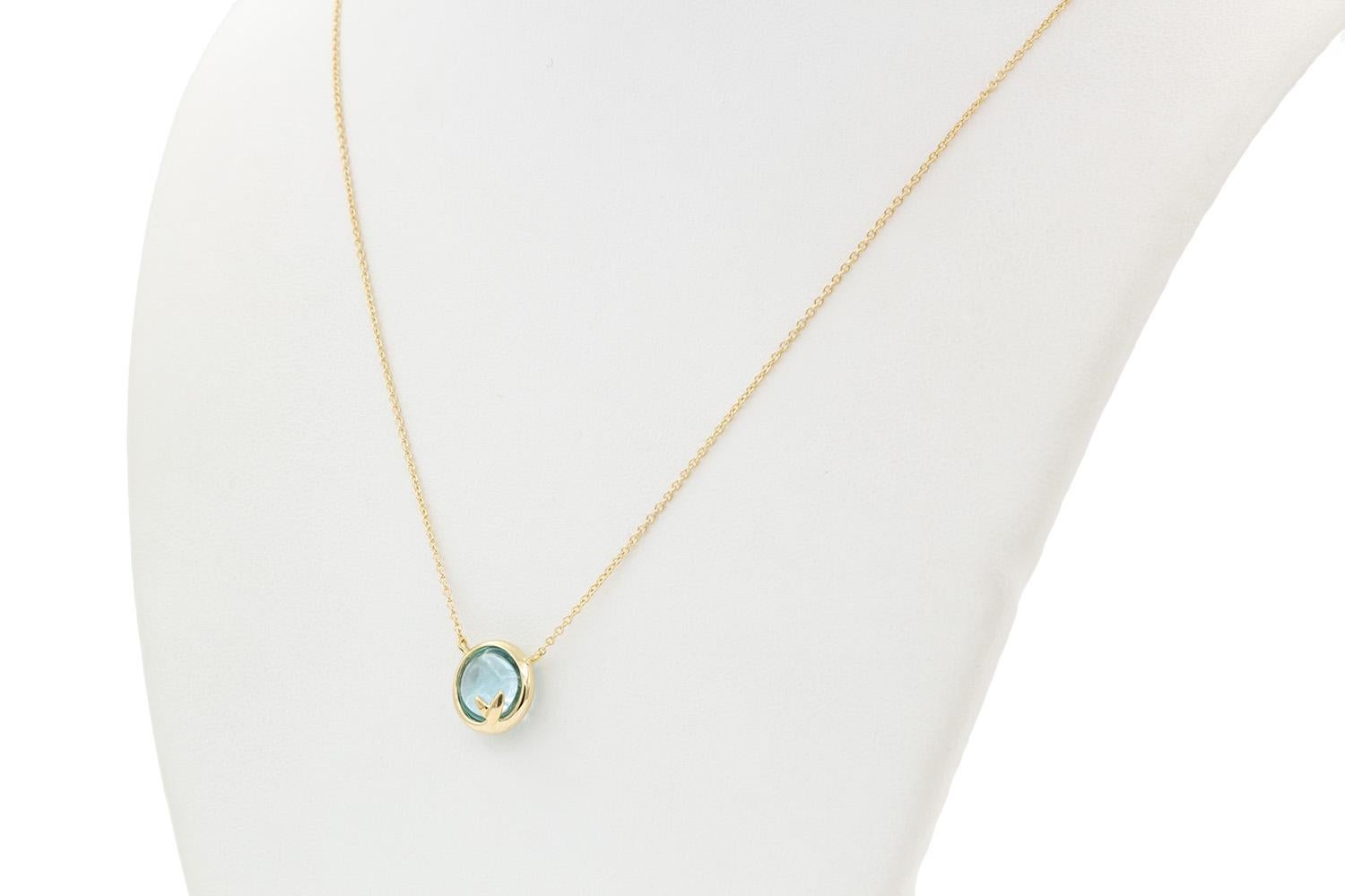 Tiffany & Co. Paloma Picasso 18k Yellow Gold & Topaz Olive Leaf Pendant Necklace 4
