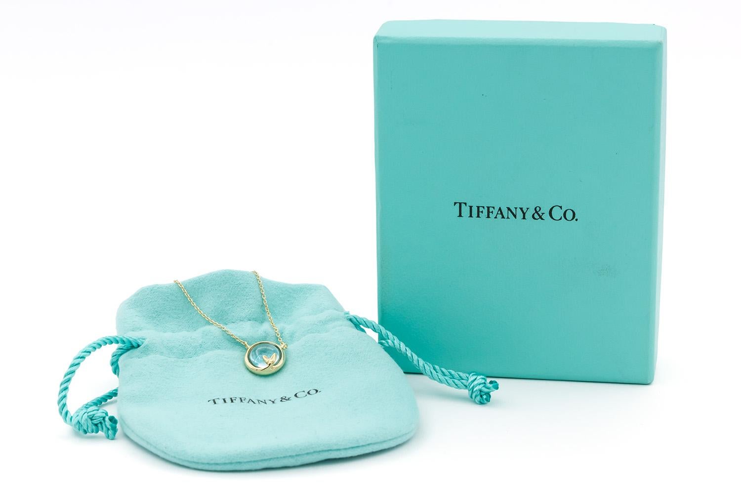 Tiffany & Co. Paloma Picasso 18k Yellow Gold & Topaz Olive Leaf Pendant Necklace 5