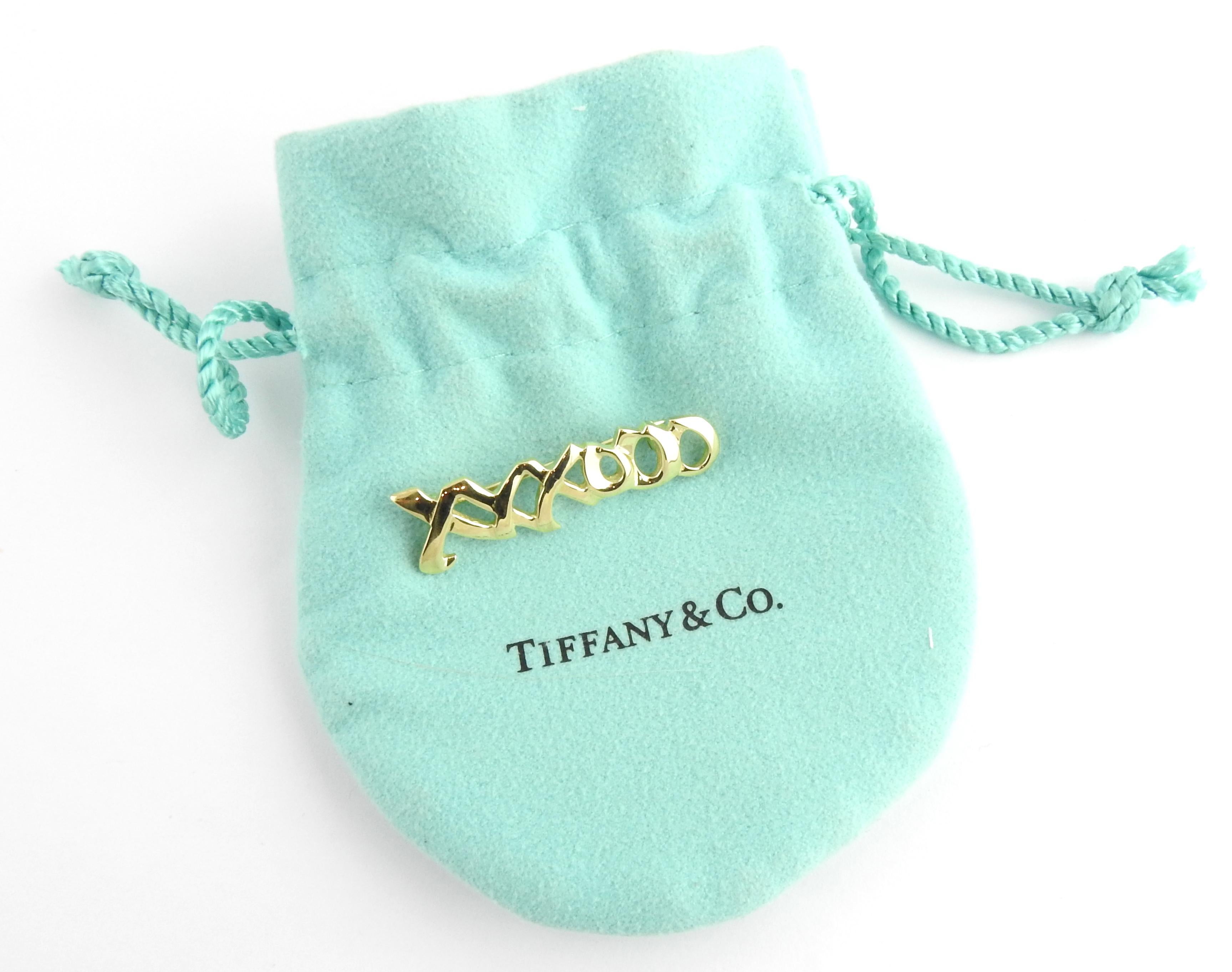 Tiffany & Co. Paloma Picasso 18 Karat Yellow Gold XO Hugs and Kisses Brooch Pin 6
