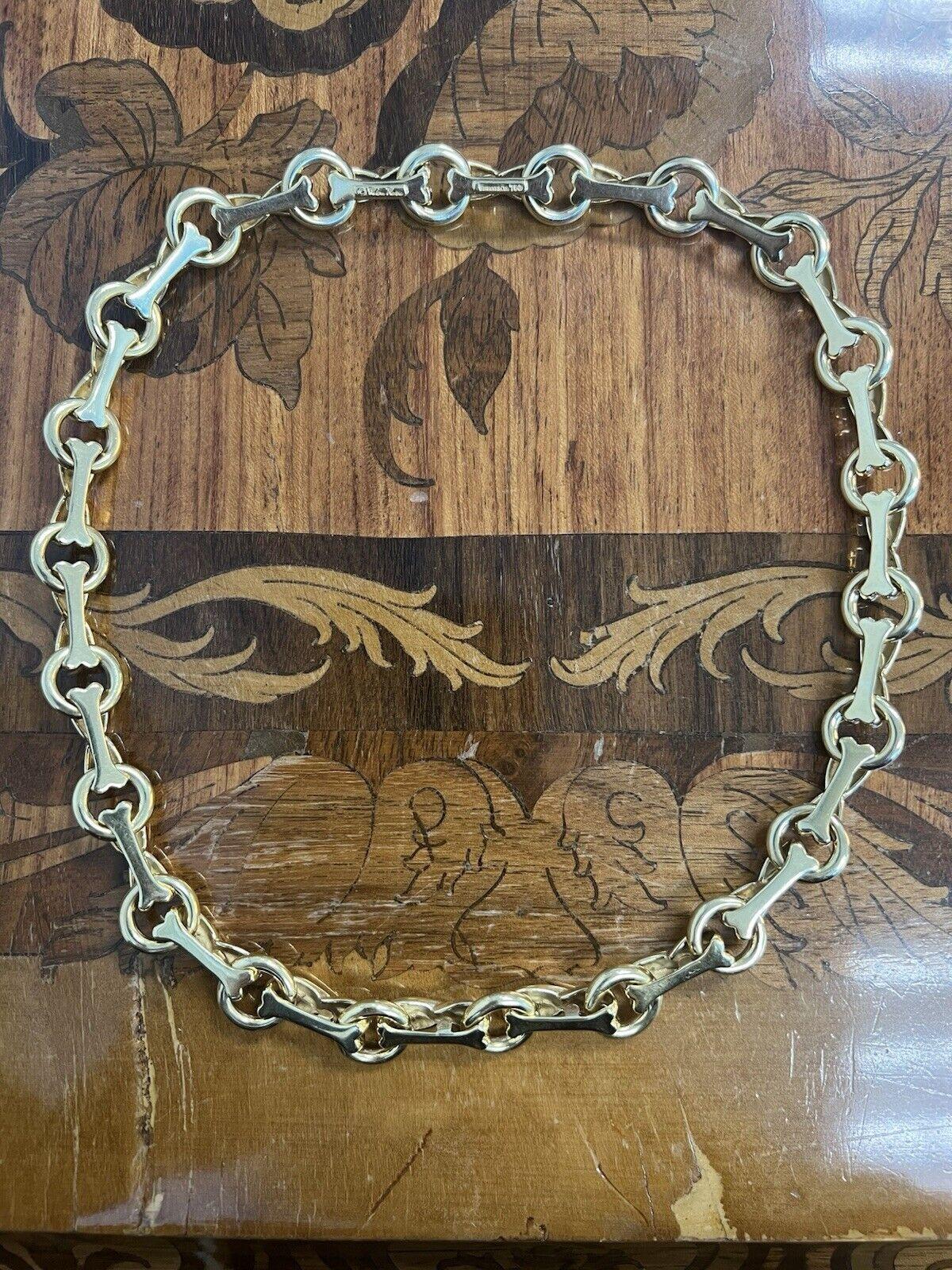 TIFFANY & CO. PALOMA PICASSO 18k Yellow Gold XO Link Necklace 1990s 1