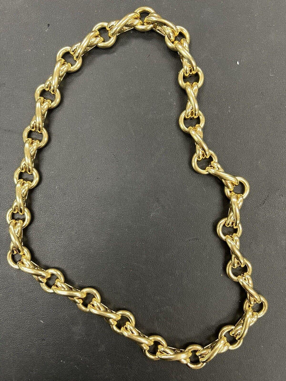 TIFFANY & CO. PALOMA PICASSO 18k Yellow Gold XO Link Necklace 1990s 4