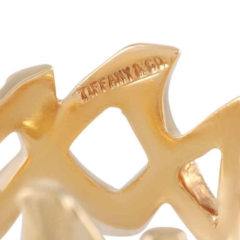 Tiffany and Co. Paloma Picasso 18 Karat Yellow Gold XO Ring at 1stDibs