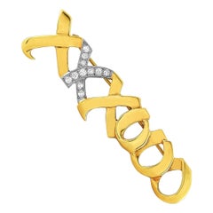Tiffany & Co. Paloma Picasso 18K Yellow/White Gold and 0.25 Carat Diamond Brooch