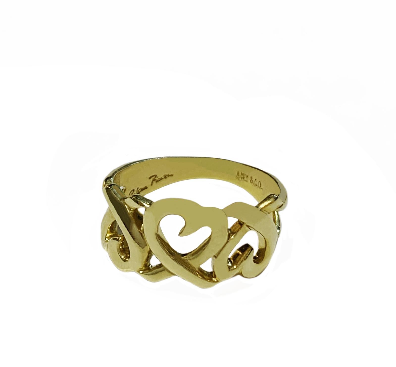 Tiffany & Co. Paloma Picasso 18 Karat Loving Heart-Ring im Zustand „Hervorragend“ im Angebot in New York, NY