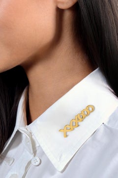 Tiffany & Co. Paloma Picasso 1983 18 Karat Yellow Gold XO Vintage Brooch