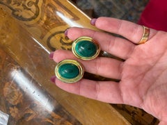 TIFFANY & CO. PALOMA PICASSO 1983 Orecchini in oro giallo 18k e malachite Vintage