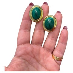 TIFFANY & CO. PALOMA PICASSO 1983 Orecchini in oro giallo 18k e malachite Vintage