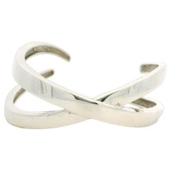 Tiffany & Co. Paloma Picasso 1984 Silver Graffiti x Open Cuff Bracelet