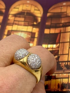 Tiffany & Co. Paloma Picasso 2.2 TCW Diamond 18K Yellow Gold Platinum Ring, 1980